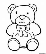 Bear Coloring Teddy Simple Kids Pages Printable sketch template