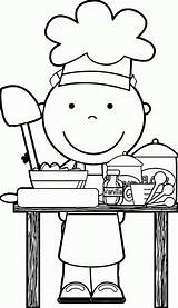 Coloring Cooking Clipart Clip Chef Kids Library sketch template