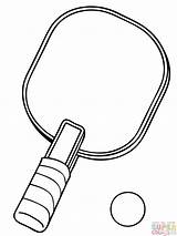 Coloring Tennis Table Ball Racket Pickleball Pages Paddle Drawing Printable Color Badminton Clipart sketch template