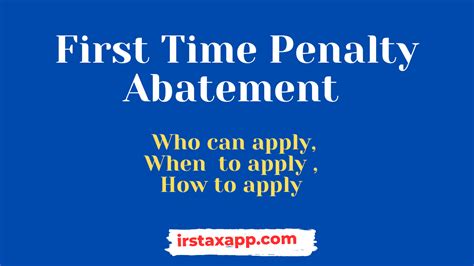 ways    time penalty abatement  irs internal revenue