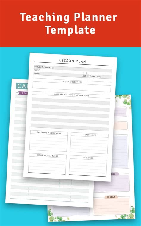 pin  teacher planner page template