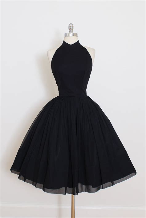 vintage  black dress short black halter prom dress homecoming dress  storenvy