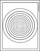 Coloring Pages Geometric Easy Printable Inside Circles Designs Print Colorwithfuzzy Concentrics sketch template
