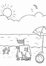 Beach Coloring Pages Kids Printable Sheets Colouring sketch template