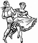 Dance Clip Square Dancing Clipart Line Cliparts Country Dancers Hoedown Dancer Illustration Animated Pg Borders Partner Western Library 50s Clipartix sketch template