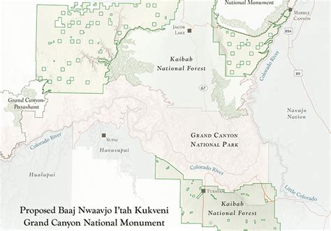 map  proposed baaj nwaavjo itah kukveni grand canyon national