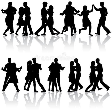 Vector Silhouettes Dancing Man And Women Stock Vector