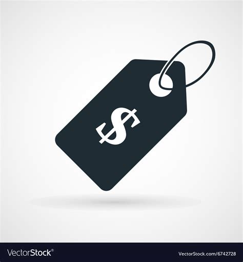 icon  price tag  dollar sign royalty  vector image