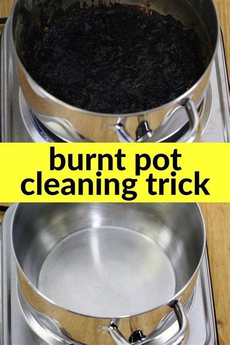 easiest   clean  burnt pot  pan cleaning hacks cleaning