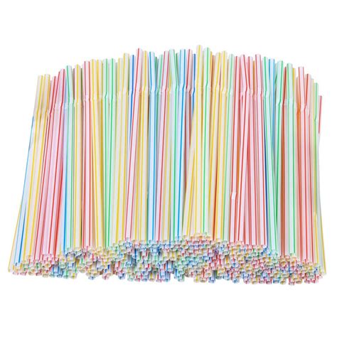 pcs plastic rietjes  inches lange multi gekleurde gestreepte bedable wegwerp multi gekleurde
