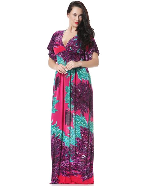2016 Summer Style Floral Print Maxi Dresses Women Beach Club Casual