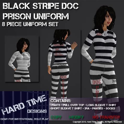 Second Life Marketplace Htd Black Stripe Doc Prison Role Play