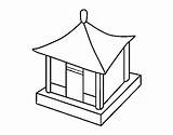 Chinese House Coloring Coloringcrew Buildings Houses sketch template