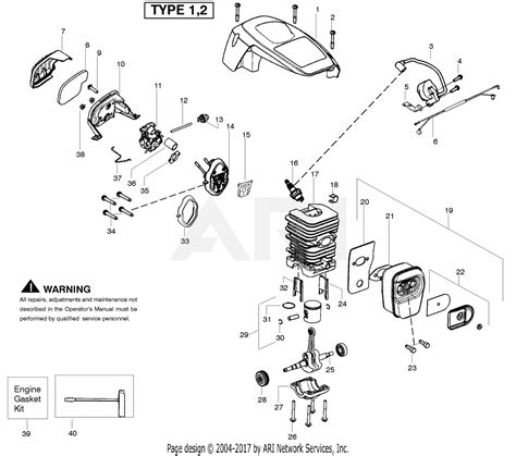 poulan p gas chain  type  parts diagram  engine type