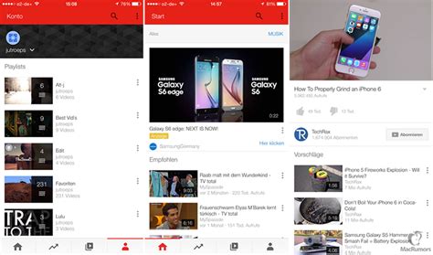 redesigned youtube app interface    apples ios
