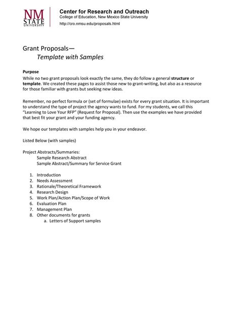 grant proposal templates nsf nonprofit research nonprofit