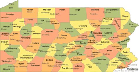pennsylvania county map