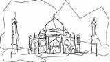 Mahal Taj Clip Cliparts sketch template