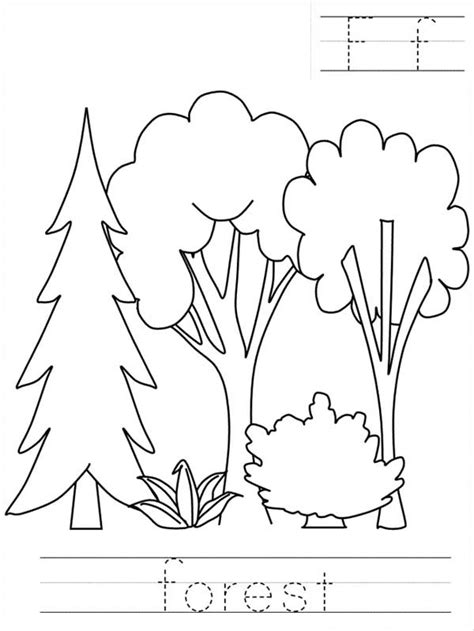 forest worksheet coloring page coloring sky