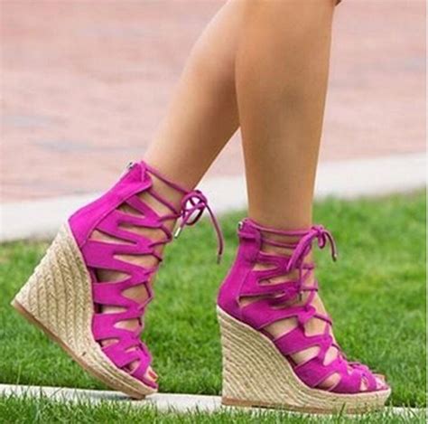 buy new summer sexy cut outs lace up wedge gladiator