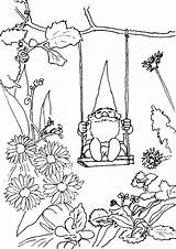 Coloring Gnome Pages David Garden Gnomes Kids Printable Adult Adults Colouring Color Sheets Fairy Rocks Fairies Print Dinokids Printables Flower sketch template
