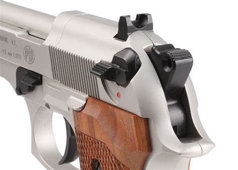 Beretta Air Pistol M92fs Nickel W Wood Grips 177 Cal