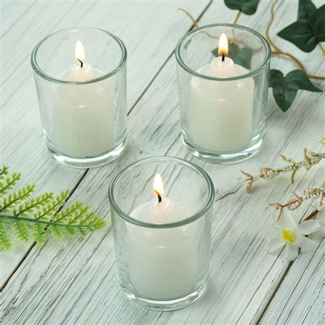 efavormart set    clear glass votive candle holders  candle