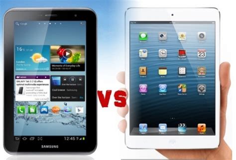 apple ipad mini  samsung galaxy tab