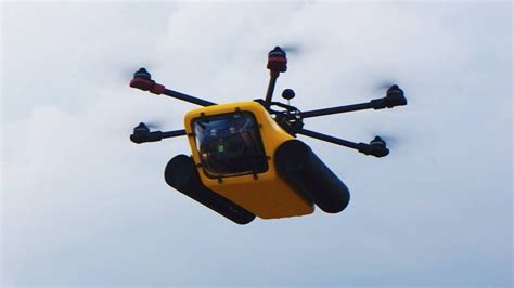 amphibious hexho drone shoots  aerial  underwater video military drone drone design
