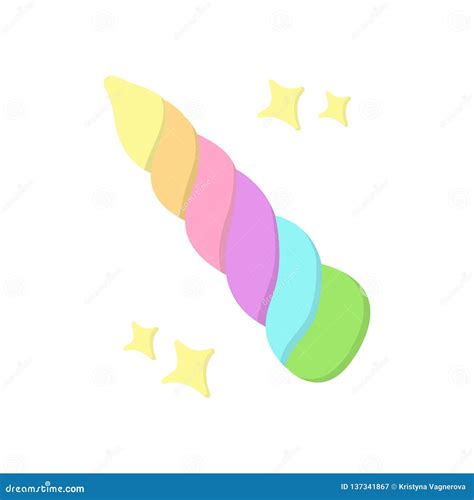 rainbow unicorn horn vector illustration icon stock vector