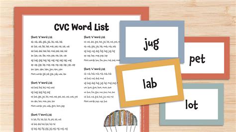 cvc word list  teaching ideas  printables