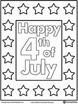 Coloring 4th July Happy Kids Pages Fourth Printable Worksheets Star Crafts Drawing Poster Worksheet Sheets Preschool Kindergarten Printables Color Patriotic sketch template