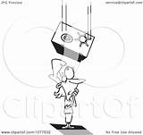 Safe Clipart Businesswoman Unlucky Falling Outlined Illustration Royalty Toonaday Vector Background sketch template