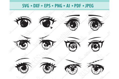anime eyes svg eyes svg emoji png cartoon eye eps dxf