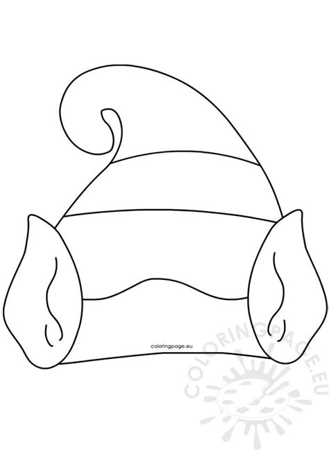 hat  elf ears template printable coloring page