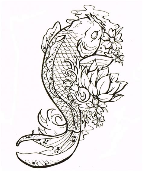 simple koi fish drawing  getdrawings