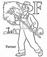 Farmer Coloring Farm Taking Care sketch template