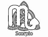 Scorpio Coloring Pages Celtic Getdrawings Zodiac Getcolorings Colouring Color sketch template