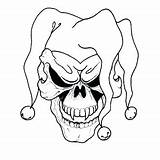 Clown Tattoo Coloring Skull Joker Pages Scary Printable Evil Tattoos Stencils Drawing Stencil Outlines Designs Pennywise Drawings Clip Creepy Clowns sketch template
