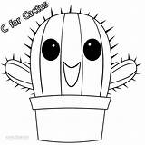 Cactus Coloring Pages Kids Printable Cool2bkids Colouring Kawaii Cute Sheets Drawing Easy Cacti Preschool Cool Drawings sketch template