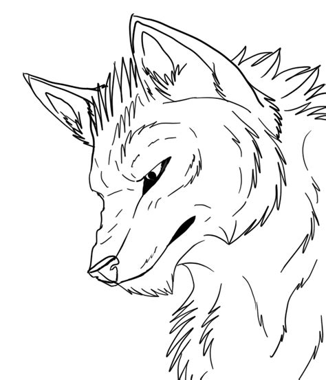 wolf head lineart freetocolor  tengoku shadows  deviantart