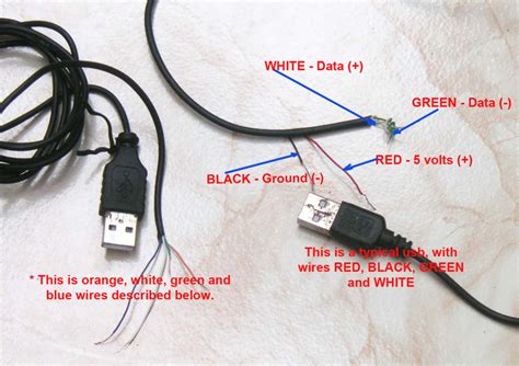 color code  wires   usb
