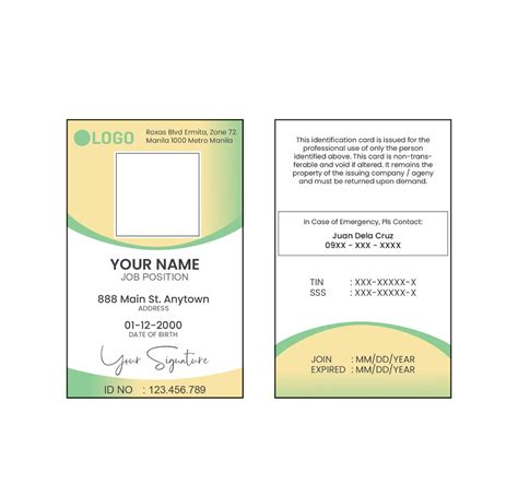 standard pvc lamination id card corporate id