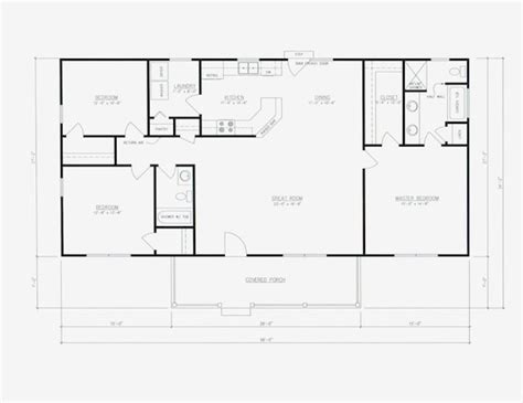 simple house floor plan  dimensions