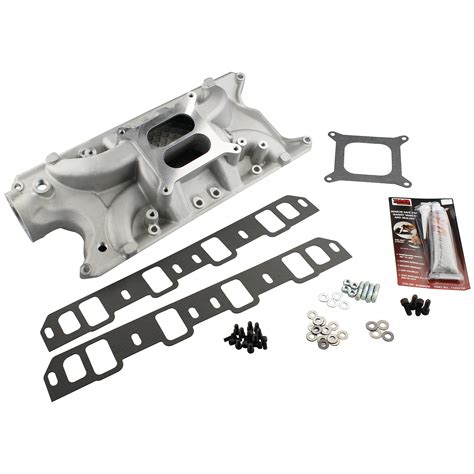 power products dual plane intake manifold ford   satin finish