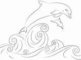 Dolphin Jumping sketch template