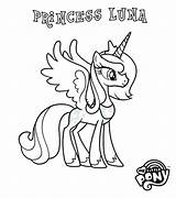 Pony Coloring Luna Princess Pages Little Mlp Celestia Cadence Eg Spike Getcolorings Printable Color Filly Fim Print sketch template