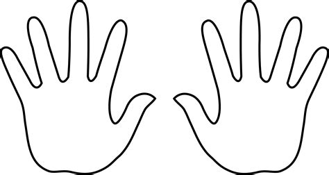left hand clipart colouring pages  hand png  full size