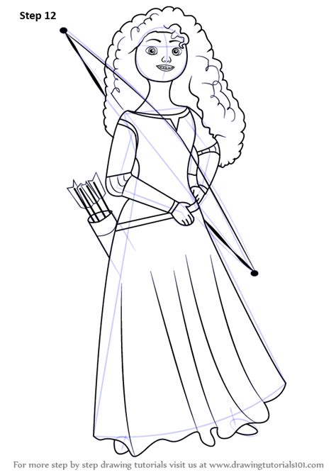 learn how to draw merida elinor from brave brave step by step drawing tutorials in 2019