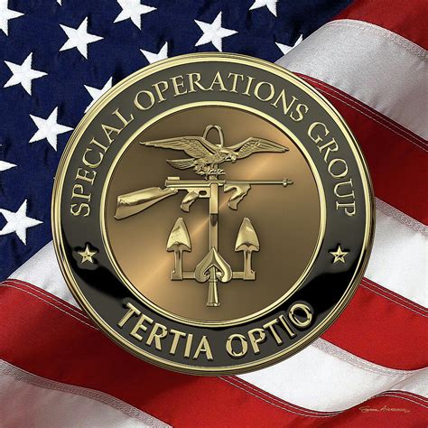 special operations group    emblem  american flag digital art